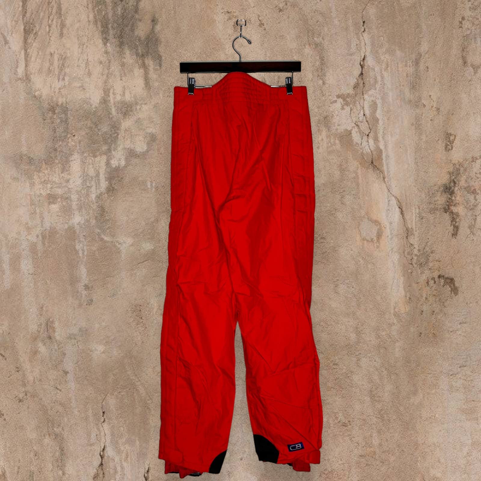 Vintage Vintage Snow Pants Crimson Red Nylon Baggy Fit Cb Sports 90s 