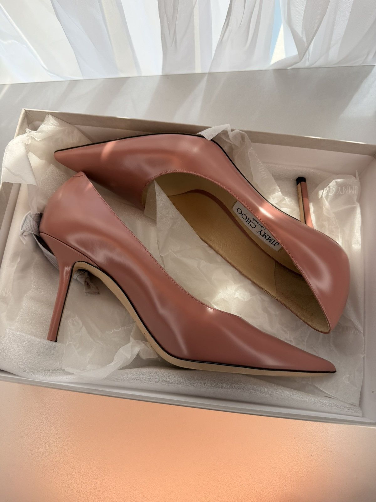 Jimmy Choo Jimmy Choo Mauve Pink Leather Pointed Toe Pumps Size US 9 / IT 39 - 3 Thumbnail