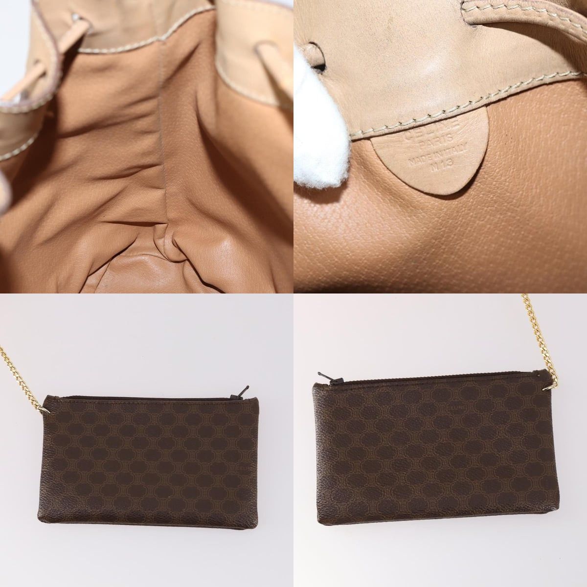 Celine CELINE Macadam Canvas Shoulder Bag Pvc Leather Brown Size ONE SIZE - 12 Thumbnail