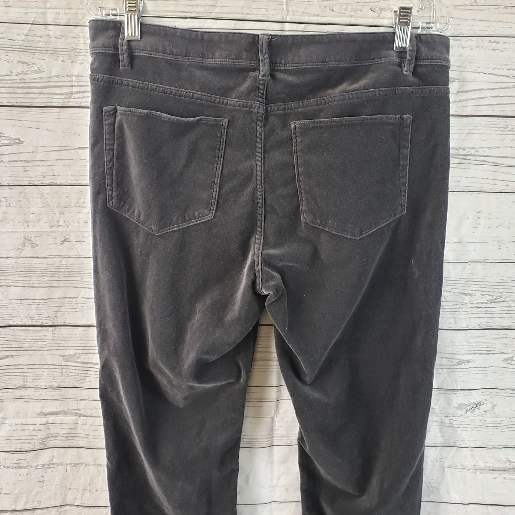J. Jill J. Jill Womens Skinny Pants Sz 10 Gray Velour Cotton Blend Mid Rise Size 32" / US 10 / IT 46 - 5 Thumbnail