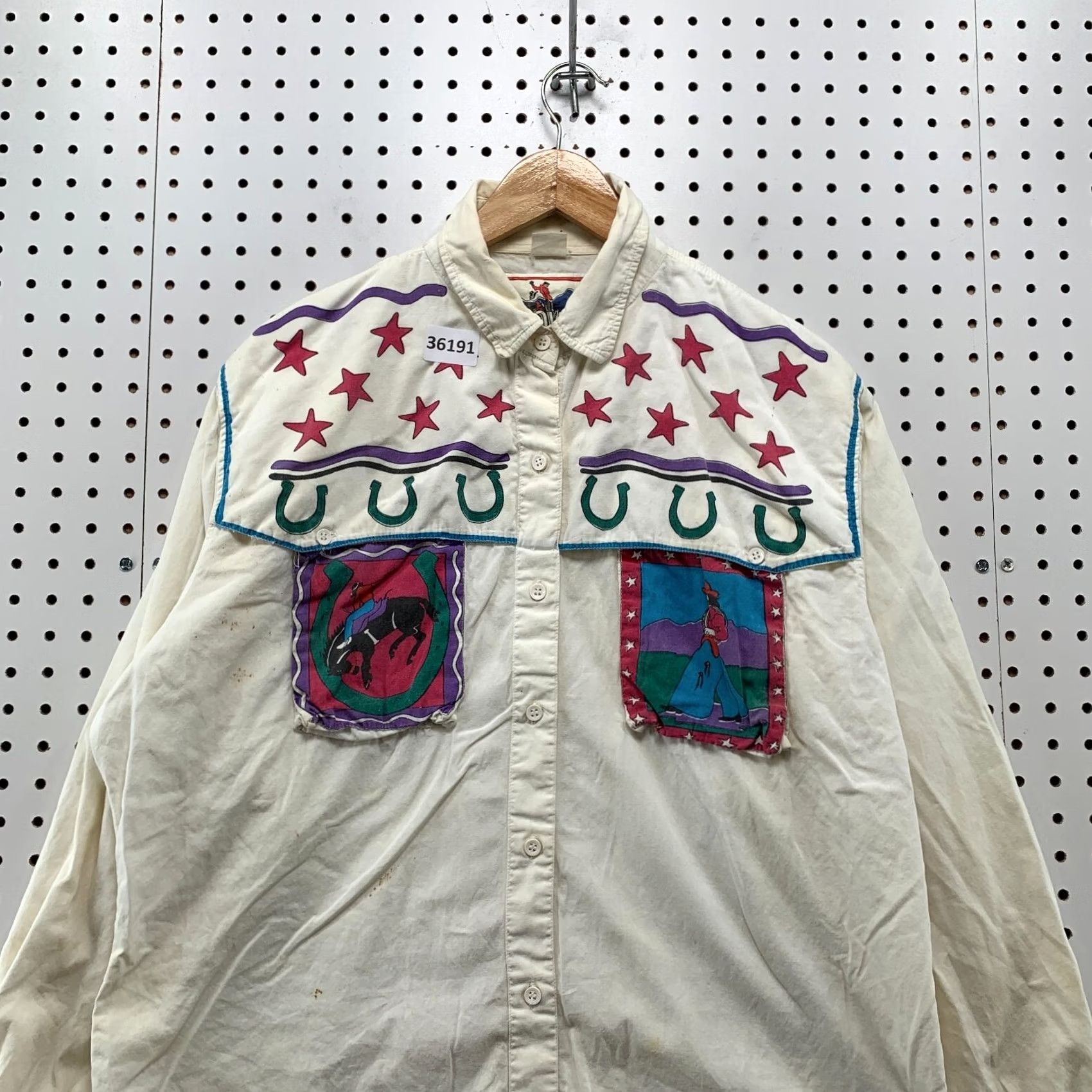 Vintage VINTAGE I Love Cowboys Shirt Womens XL White Long Sleeve Button Western Size XL / US 12-14 / IT 48-50 - 2 Thumbnail