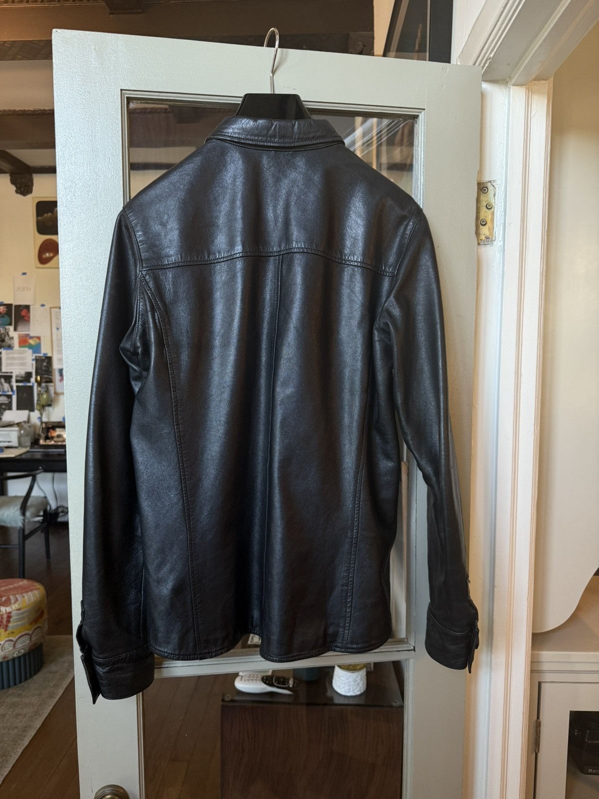 Helmut Lang Helmut Lang Vintage Leather Shirt Jacket — Late 1990s Size US S / EU 44-46 / 1 - 7 Thumbnail