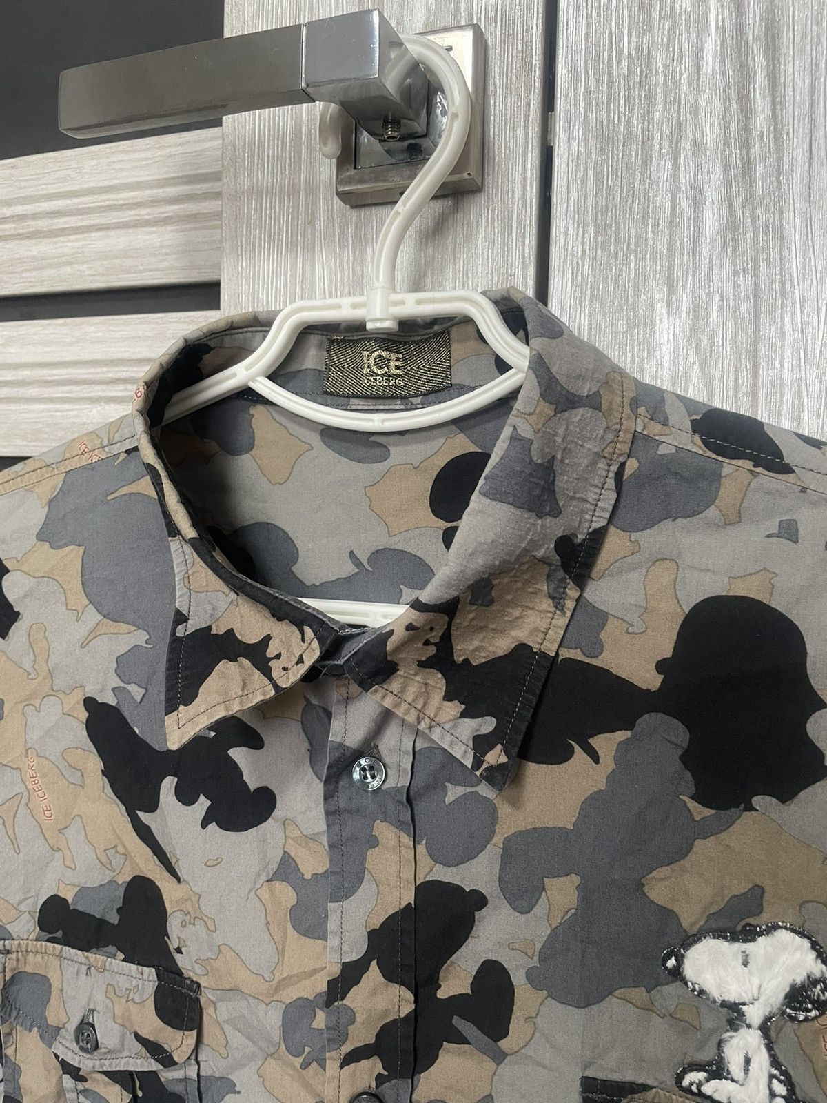Iceberg × Peanuts Iceberg Snoopy Monogram Shirt Camo Logo Longsleeve Ice Size US XL / EU 56 / 4 - 4 Thumbnail