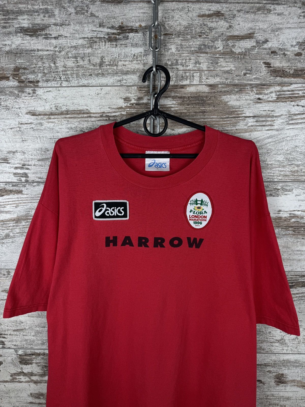 Asics Mens Vintage ASICS Flora London marathon harrow T-shirt tee Size US XL / EU 56 / 4 - 3 Thumbnail