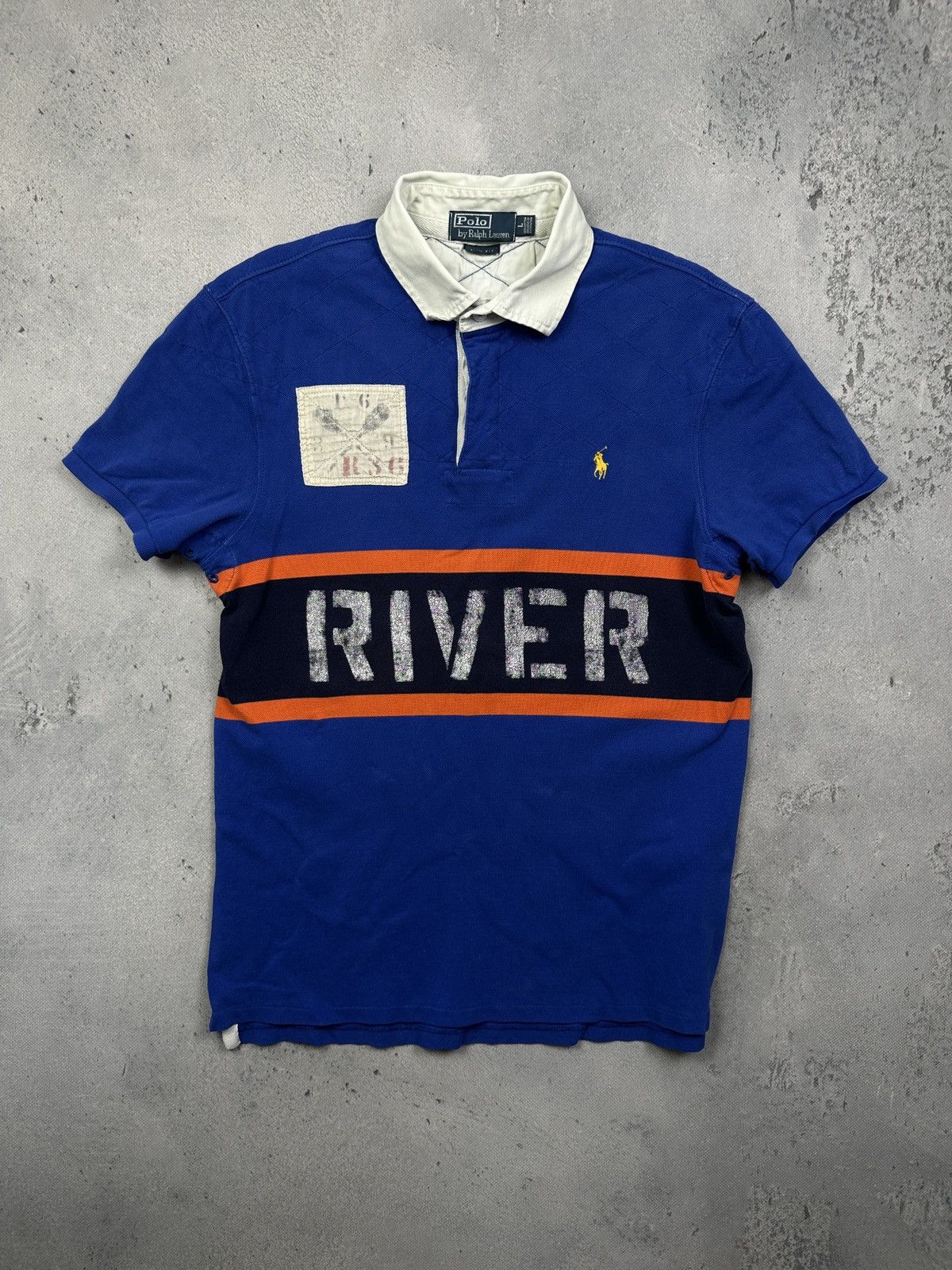 Polo Ralph Lauren Vintage Polo Ralph Lauren Rugby RIVER Patchwork Crest Shirt Size US L / EU 52-54 / 3 - 1 Thumbnail