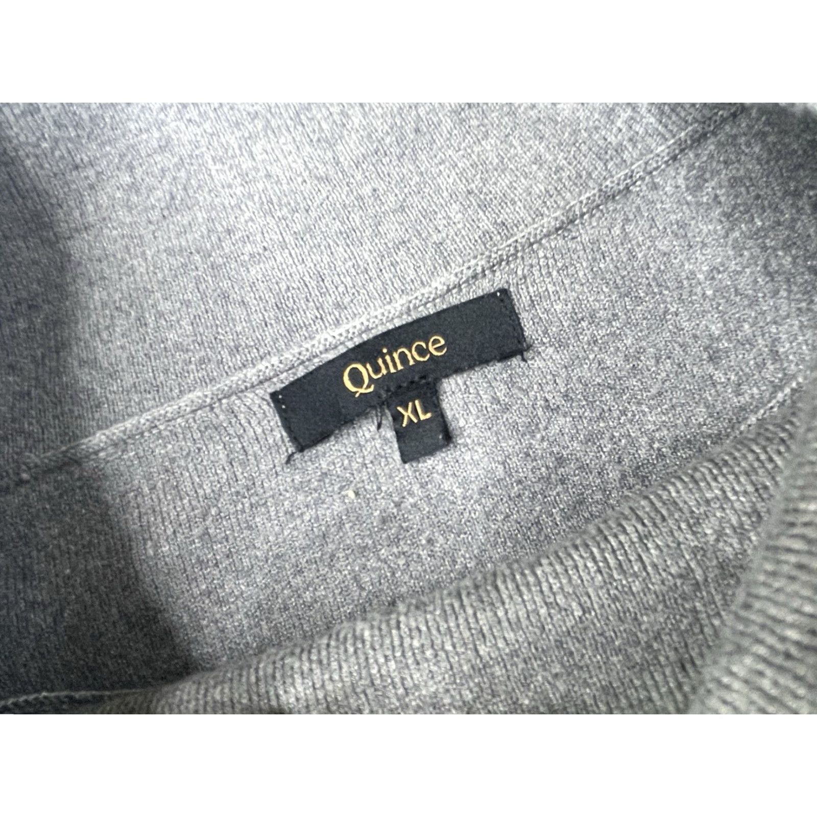 Quince Quince Women Mock Neck Knit Stitch Pullover Heather Grey Top XL Size XL / US 12-14 / IT 48-50 - 3 Thumbnail