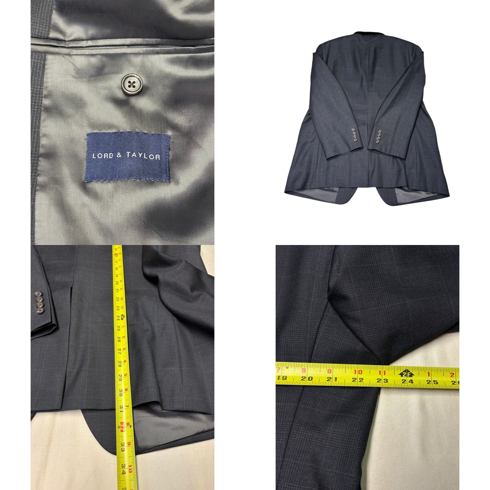 Ralph Lauren Lauren Ralph Lauren Men's Glen Plaid Wool Sport Coat Blazer 2 Piece Beige? Gray? No Color Size 44R - 8 Thumbnail