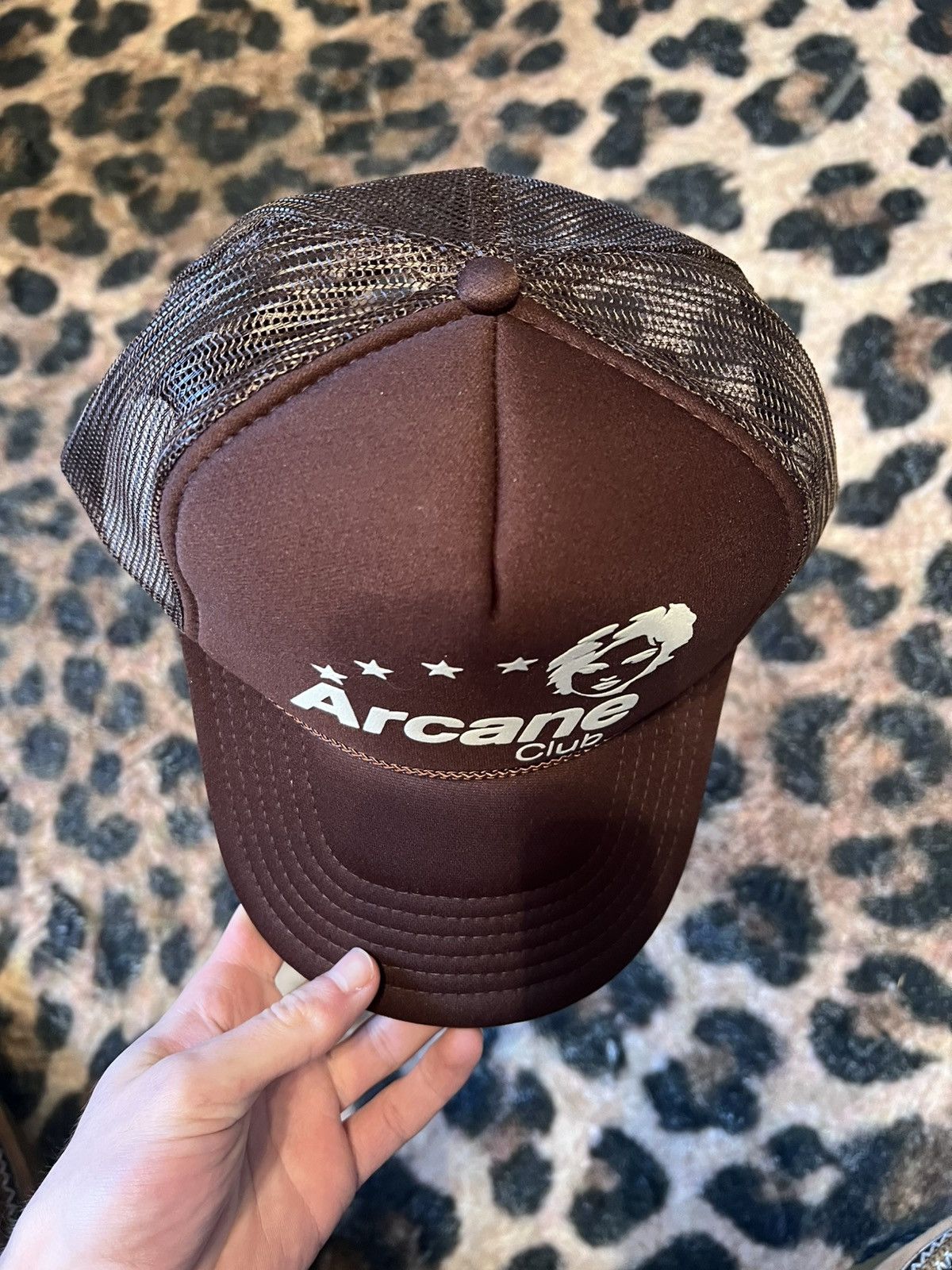 Vintage Arcane Club Trucker Hat Brown Puff Print Size ONE SIZE - 4 Thumbnail