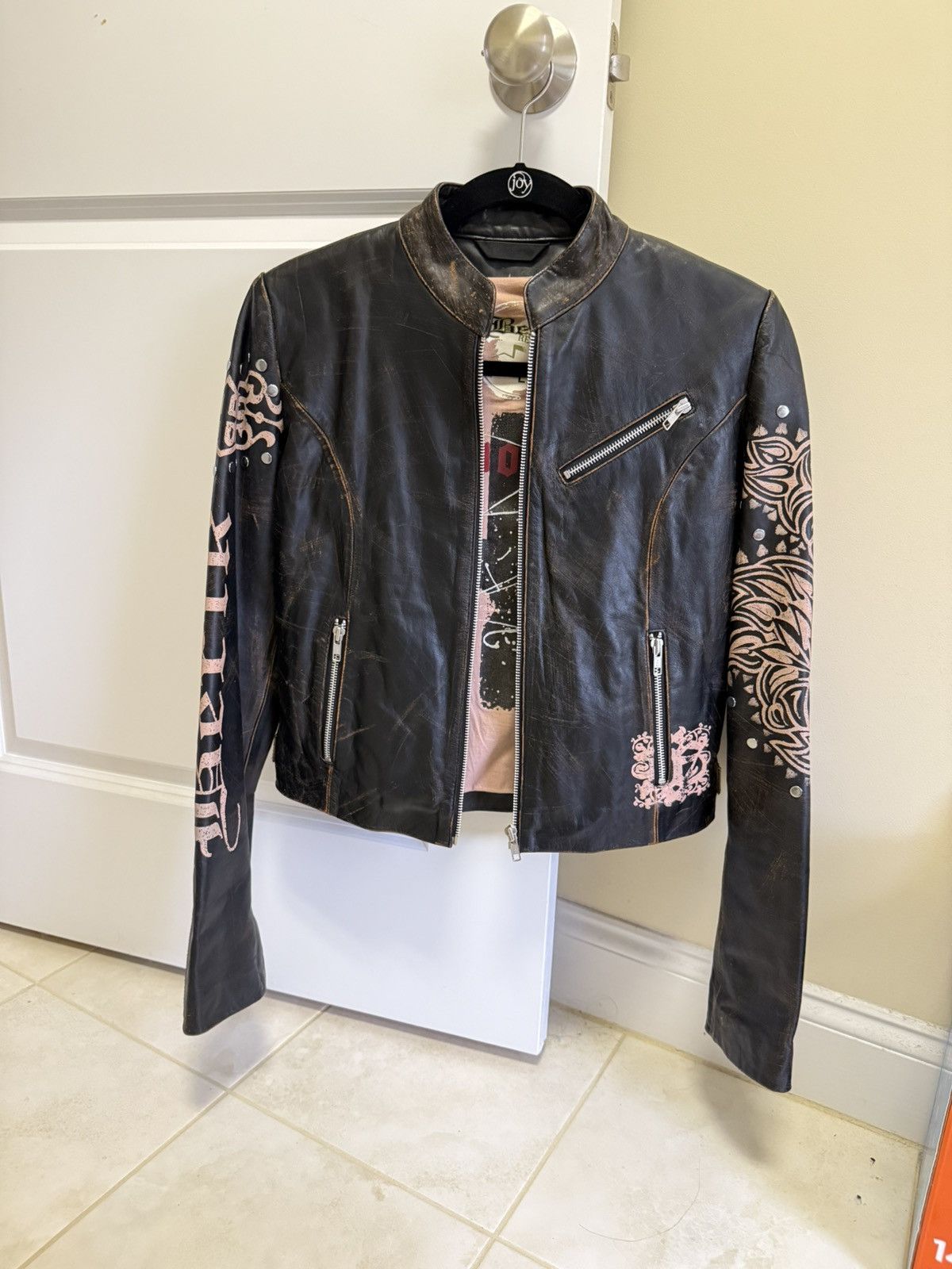 japanese archive studded leather jacket