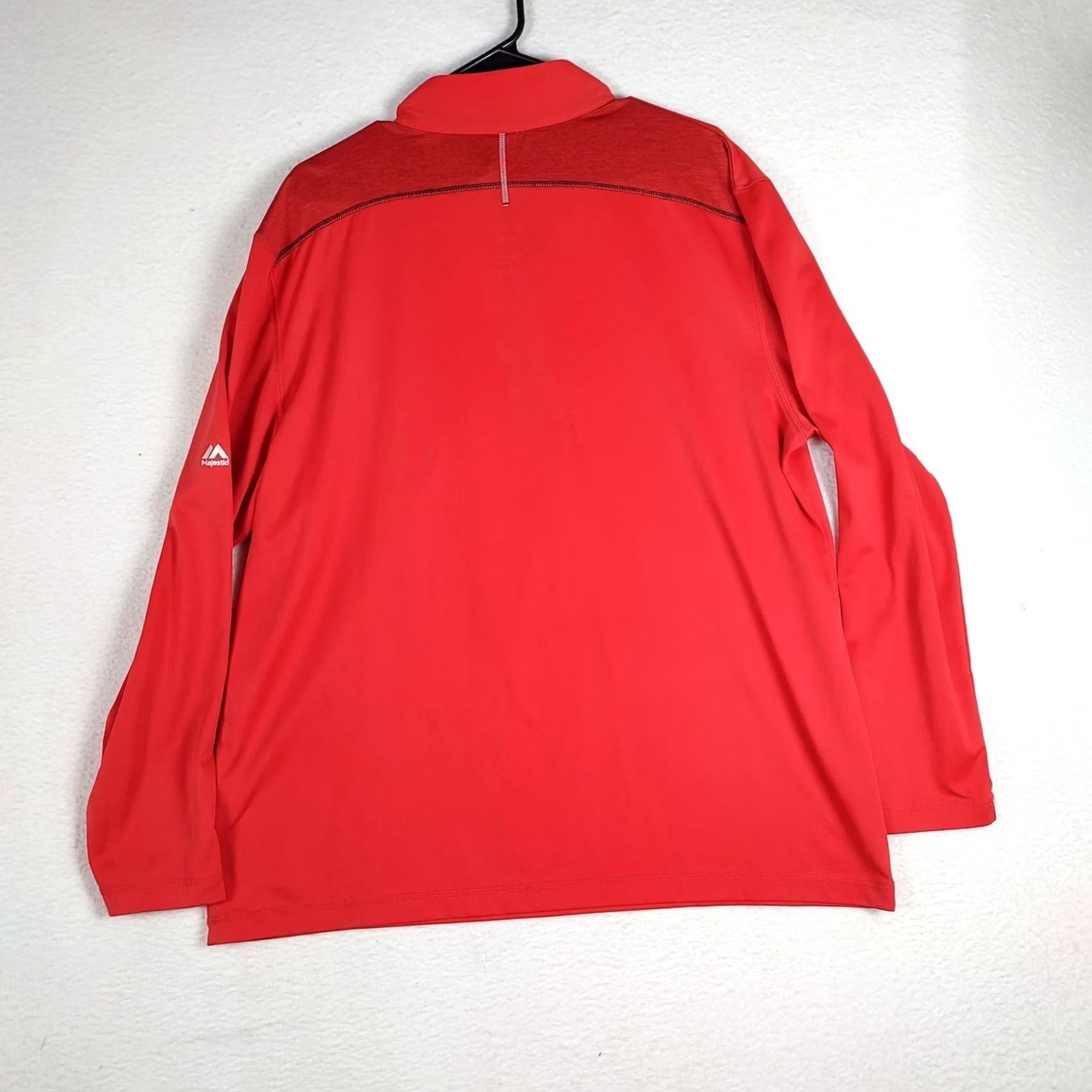 Vintage Majestic Cincinnati Reds XL Cool Base Red Quarter Zip Pullover Shirt Men Long Sleeve Sports Size US XL / EU 56 / 4 - 2 Thumbnail