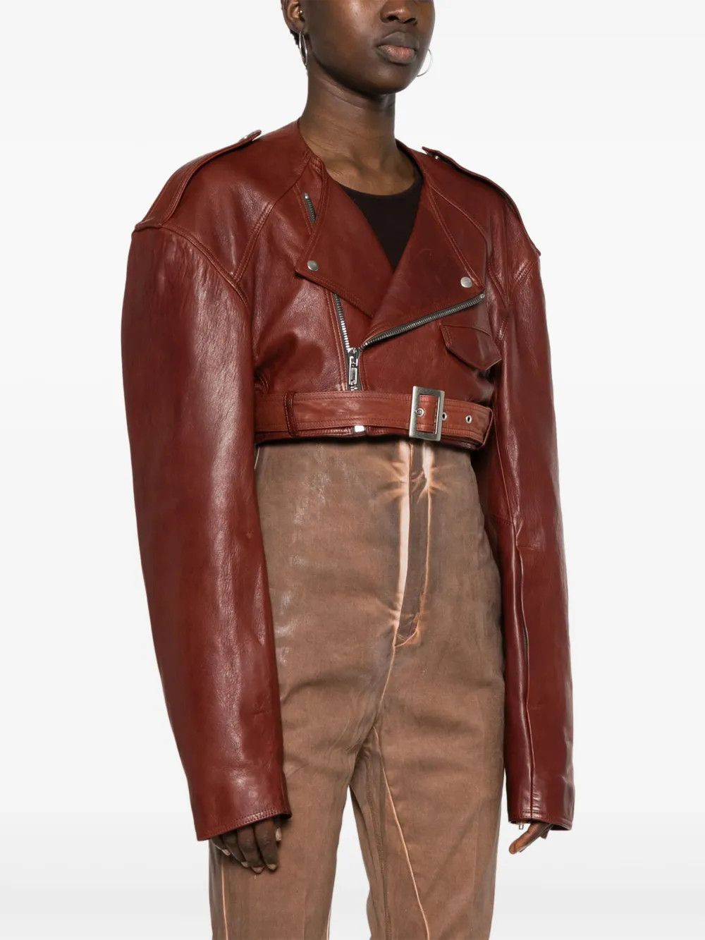 Rick Owens o1y0126 Biker Jacket in Brown Size M / US 6-8 / IT 42-44 - 3 Thumbnail