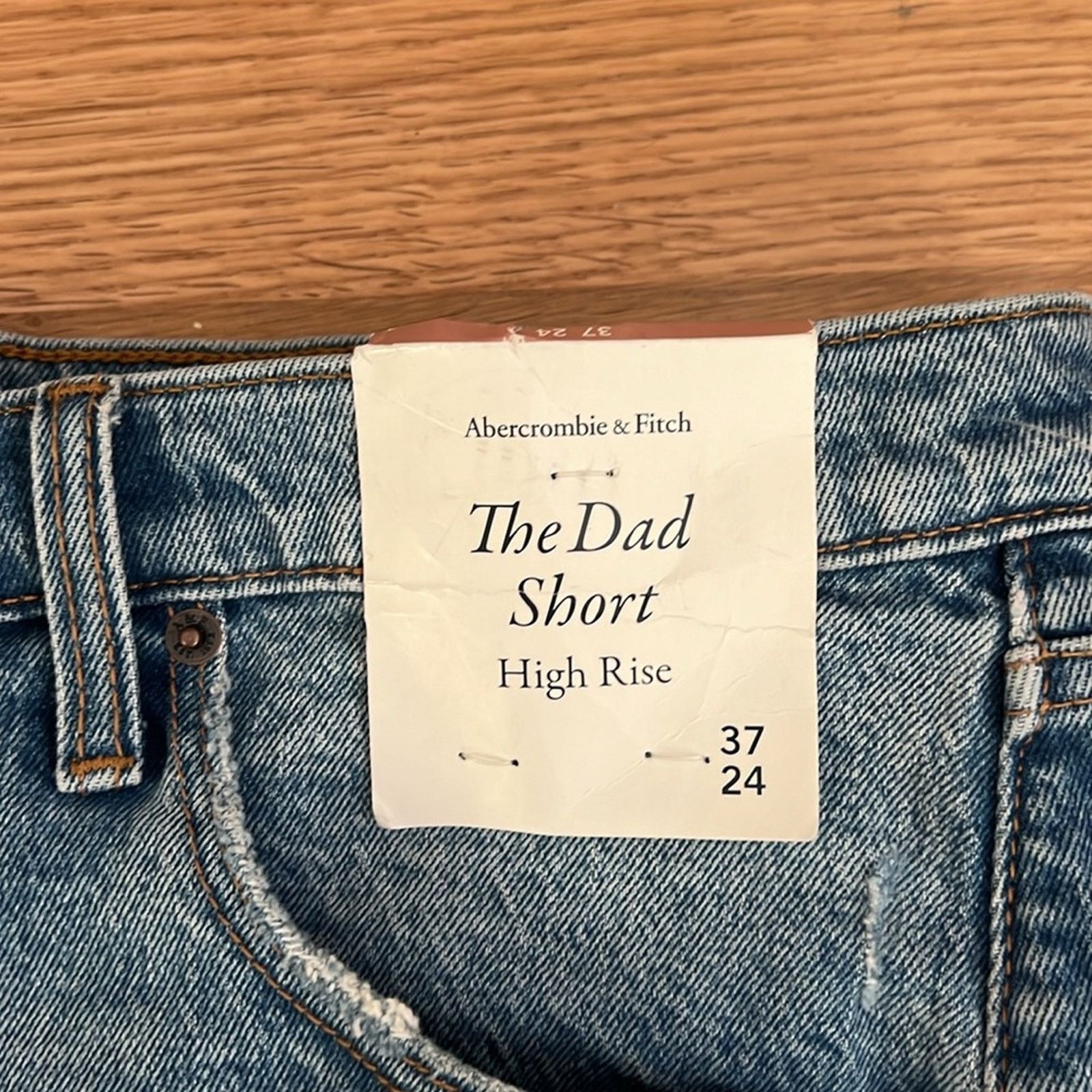 Abercrombie & Fitch Abercrombie & Fitch The Dad Shorts High Rise 5” Jean Shorts Size 37" - 6 Thumbnail