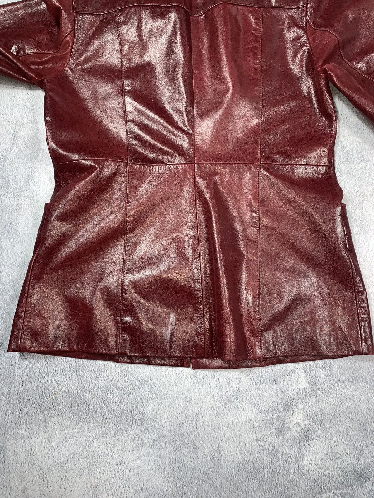Leather × Vintage Vintage 90s Opium Elongated Leather blazer Jacket size M Size M / US 6-8 / IT 42-44 - 13 Thumbnail