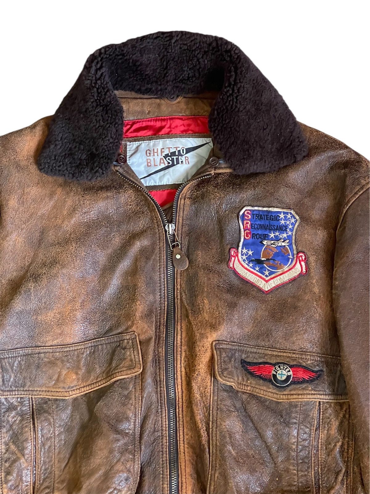 Other 80s A2 Flyers vintage leather jacket Rare Ghetto blast patch Size US L / EU 52-54 / 3 - 5 Thumbnail