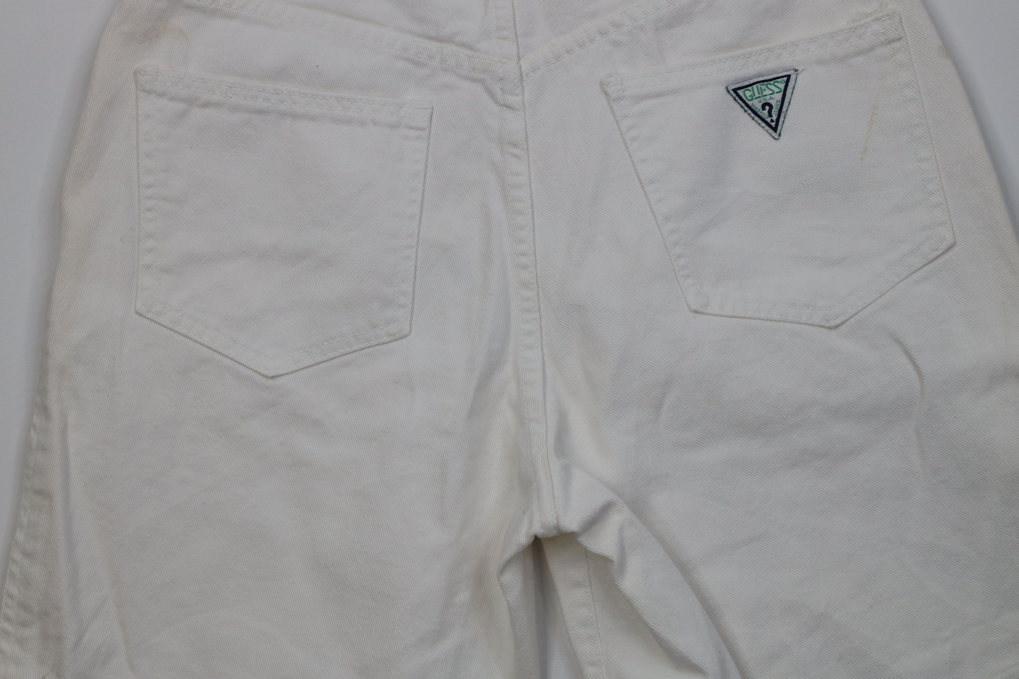 Guess Vintage 90s Guess Relaxed Fit Denim Jean Shorts White USA Size US 31 - 12 Thumbnail
