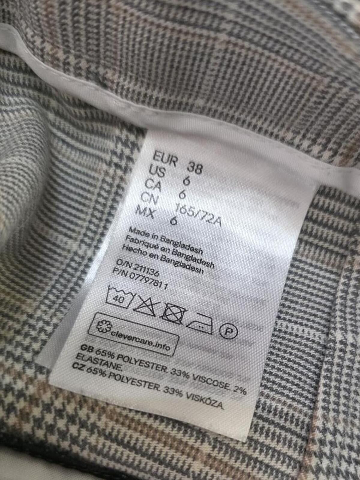 H&M H&M Gray Plaid Dress Pants Size 6 Straight Leg Business Work Size 28" / US 6 / IT 42 - 5 Thumbnail