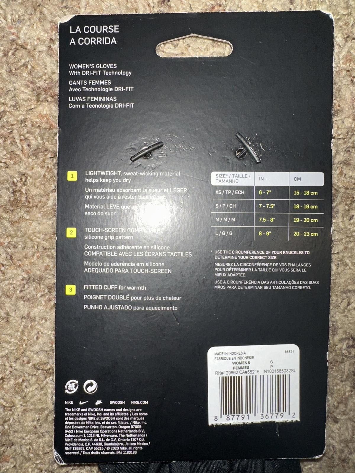 Nike Nike Accelerate Womens Running Gloves Size ONE SIZE - 12 Thumbnail