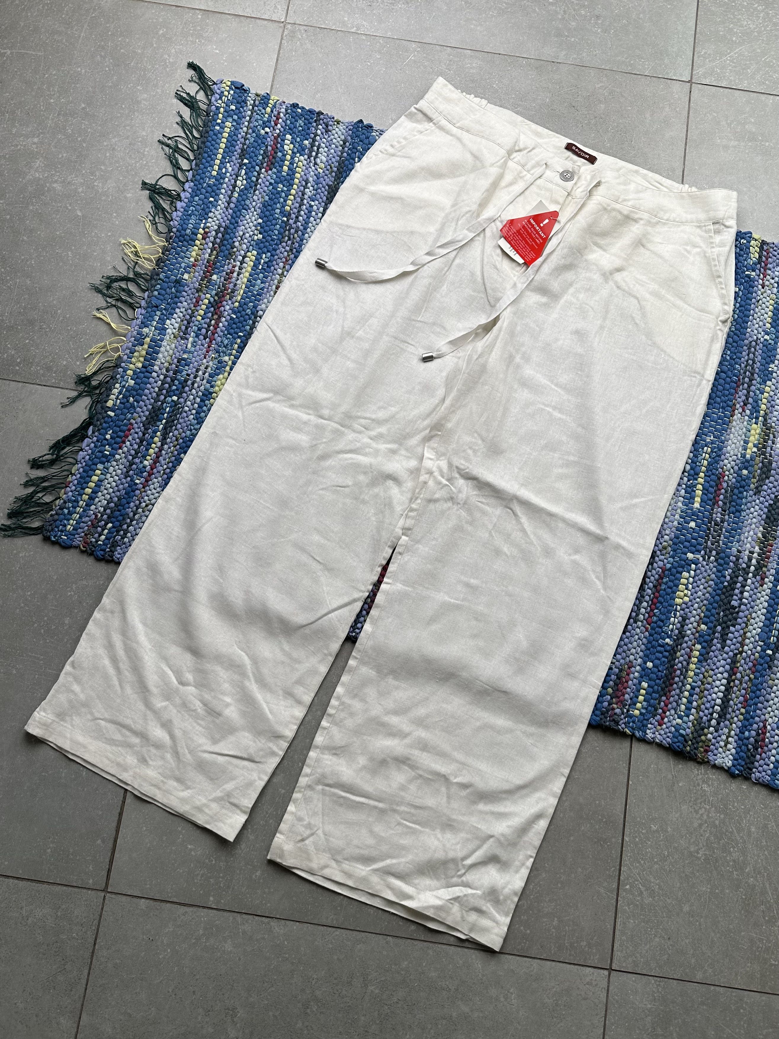 image of Avant Garde x Vintage Parachute Linen Pants in White, Men's (Size 36)