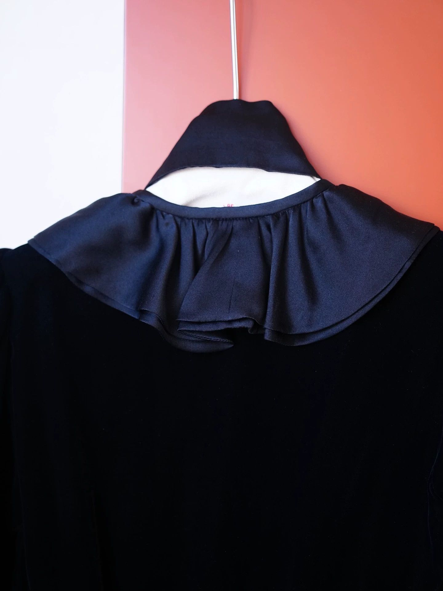 Yves Saint Laurent YSL Rive Gauche 1982 Silk Velvet Dress Black S & Blue M Size XS / US 0-2 / IT 36-38 - 8 Thumbnail