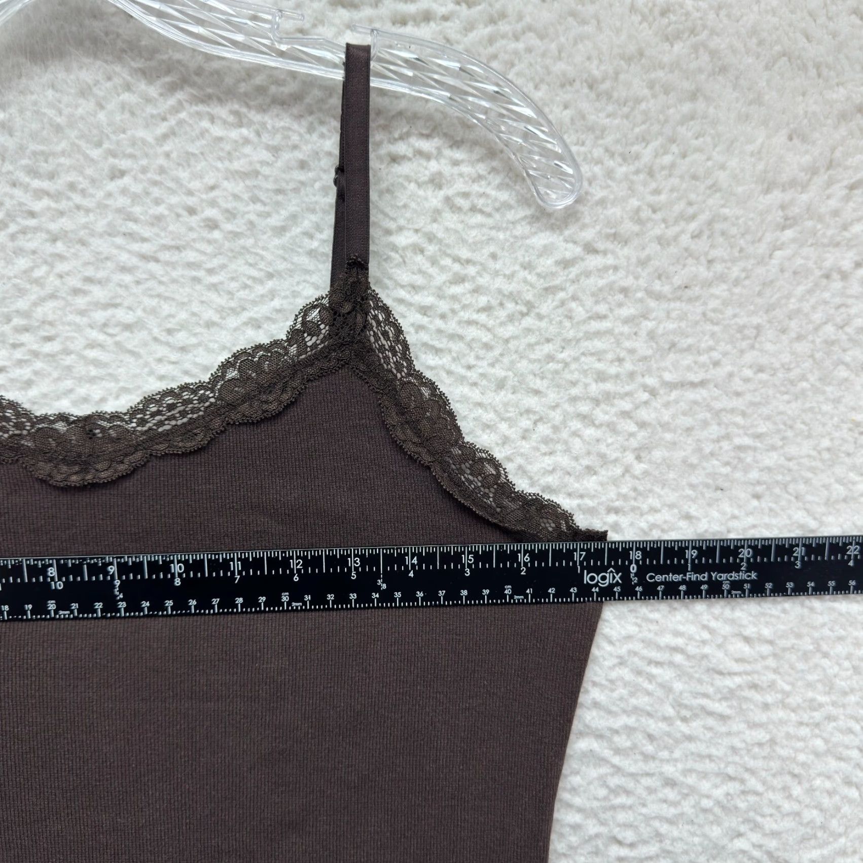 Faded Glory Y2K Vintage Camisole Tank Top L Brown Knit Lace Grunge Whimsigoth Boho Fairy Shirt Mens Girls Womens? Size L / US 10 / IT 46 - 4 Thumbnail
