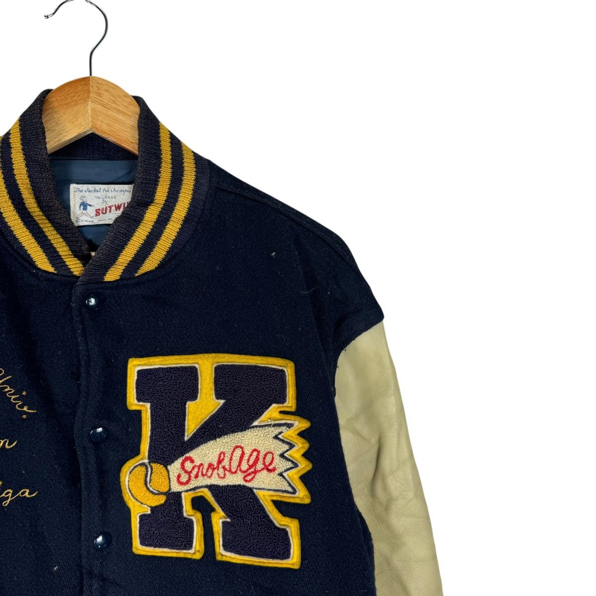 Vintage 🌟80s BUTWIN TENNIS CLUB LEATHER VARSITY JACKET Size US M / EU 48-50 / 2 - 7 Thumbnail