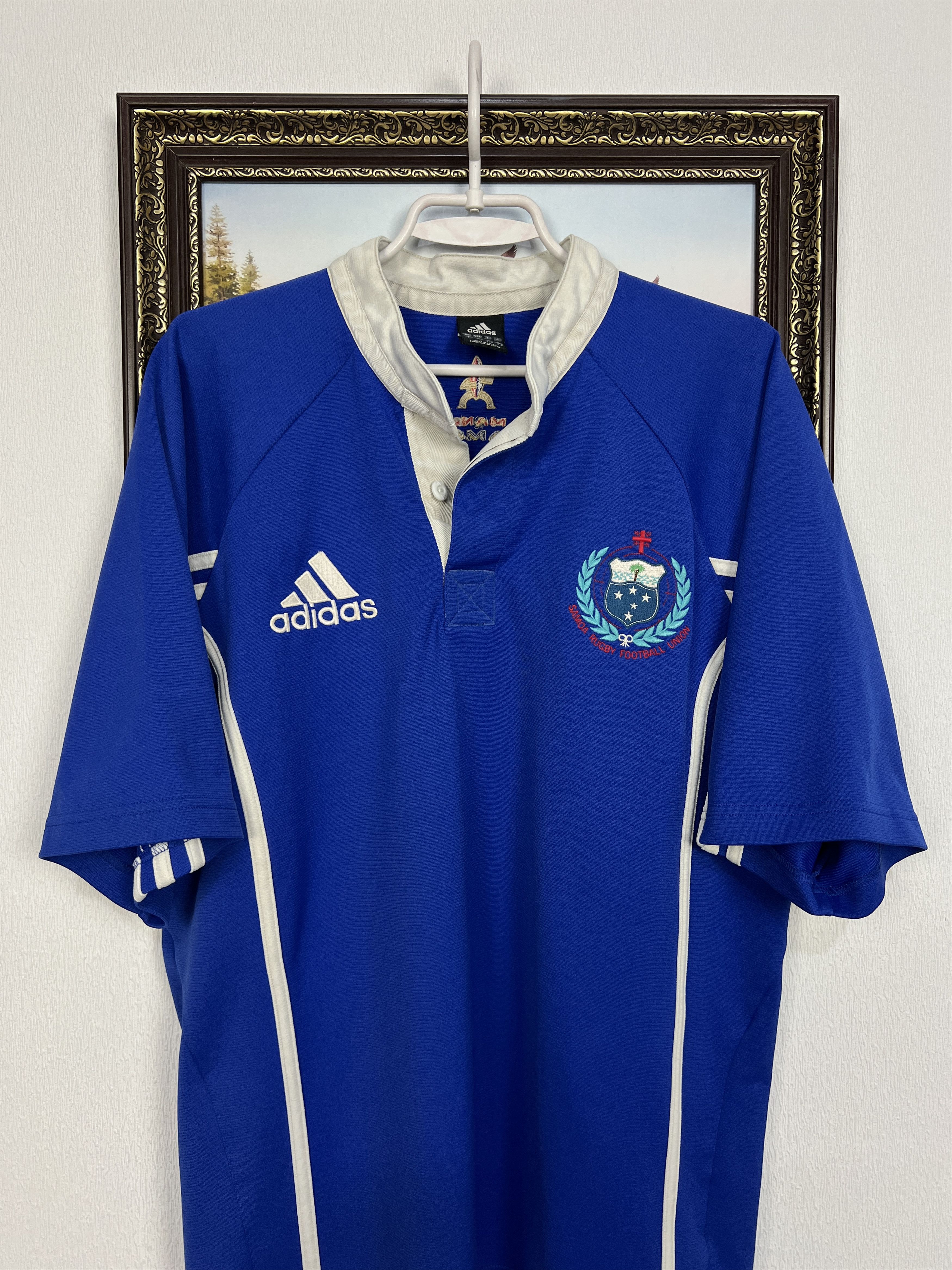 Adidas Vintage Manu Samoa Rugby Union Jersey Trikot Shirt Rare Size US L / EU 52-54 / 3 - 2 Thumbnail