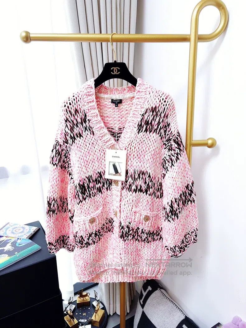 Chanel Chanel 20S Roof Series Pink Black Cardigan coat Size S / US 4 / IT 40 - 1 Thumbnail