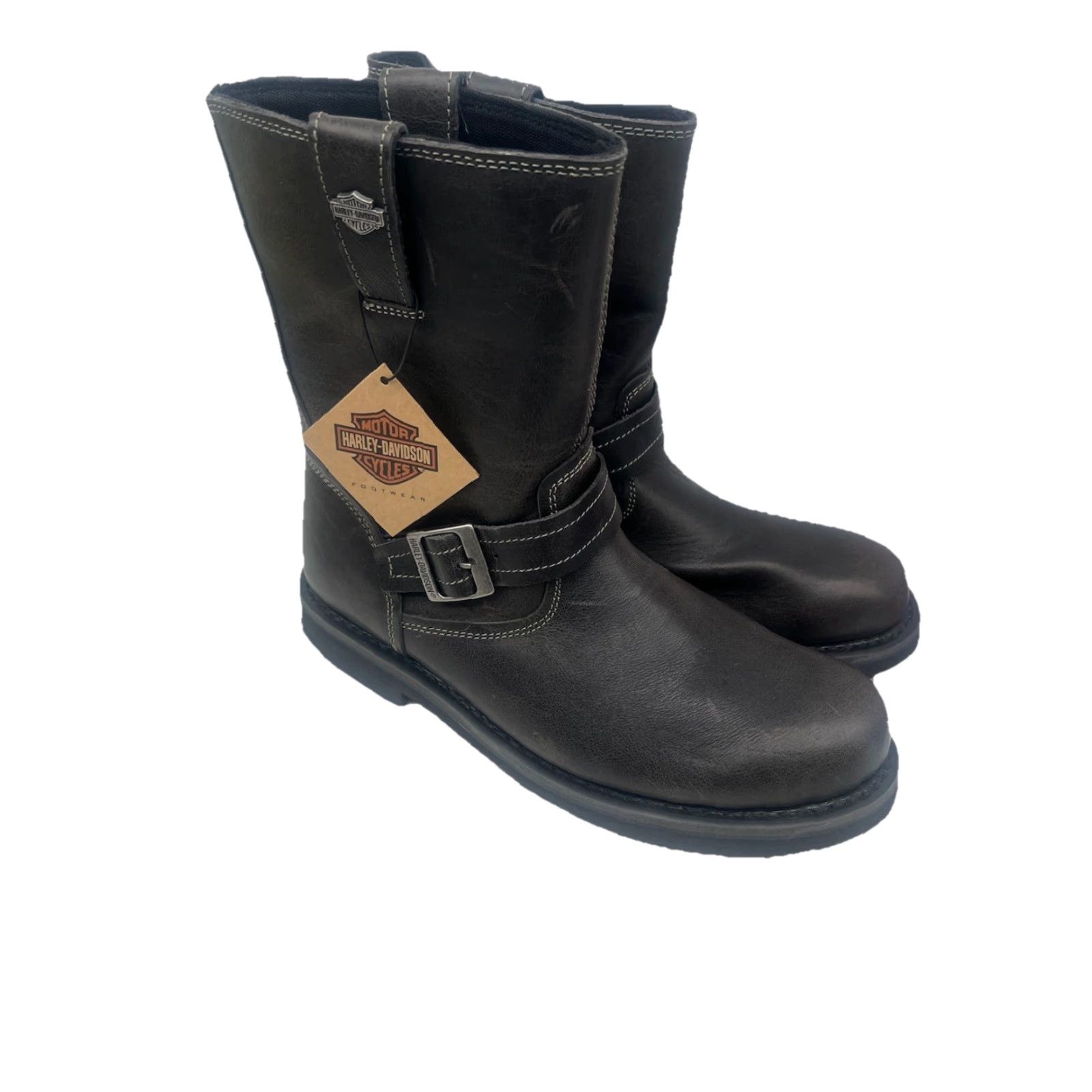 Harley Davidson Harley-Davidson D93849 Leather Motorcycle Boots Mens Size 10.5 Brown Biker Size US 10.5 / EU 43-44 - 4 Thumbnail