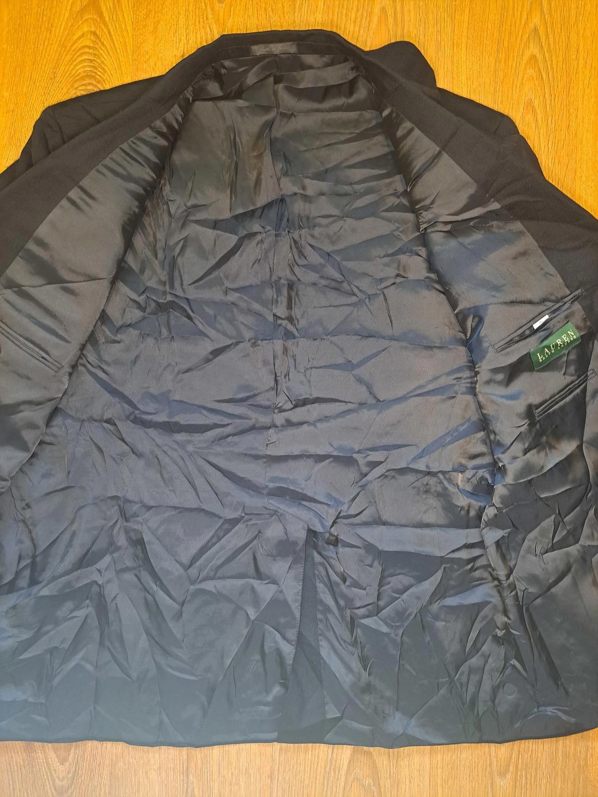Polo Ralph Lauren Ralph Lauren Sport Coat Mens 48L Black Herringbone 100% Wool Size 48L - 5 Thumbnail