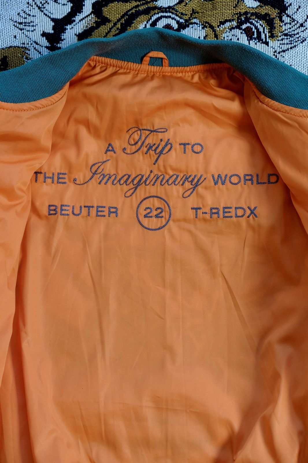 Designer T-REDX X BEUTER PSILOCYPE REVERSIBLE GREEN BOMBER JACKET Size US L / EU 52-54 / 3 - 7 Thumbnail