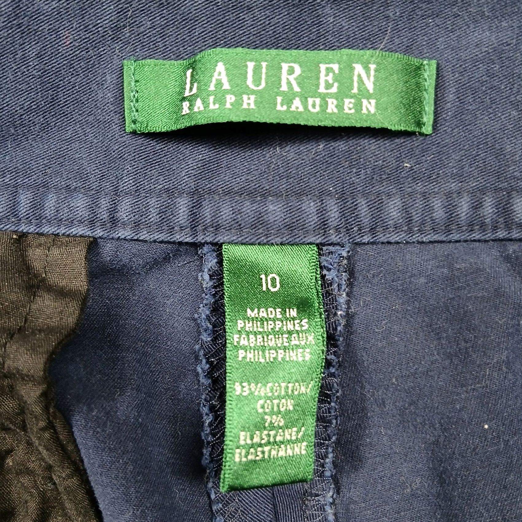 Ralph Lauren Lauren Ralph Lauren Pants Women's 10 Blue Straight Leg Cotton Belted Pockets Wrinkle Resistant Casual Workwear Chino Capris - Navy Blue - 10 - Womens Size 32" / US 10 / IT 46 - 4 Thumbnail