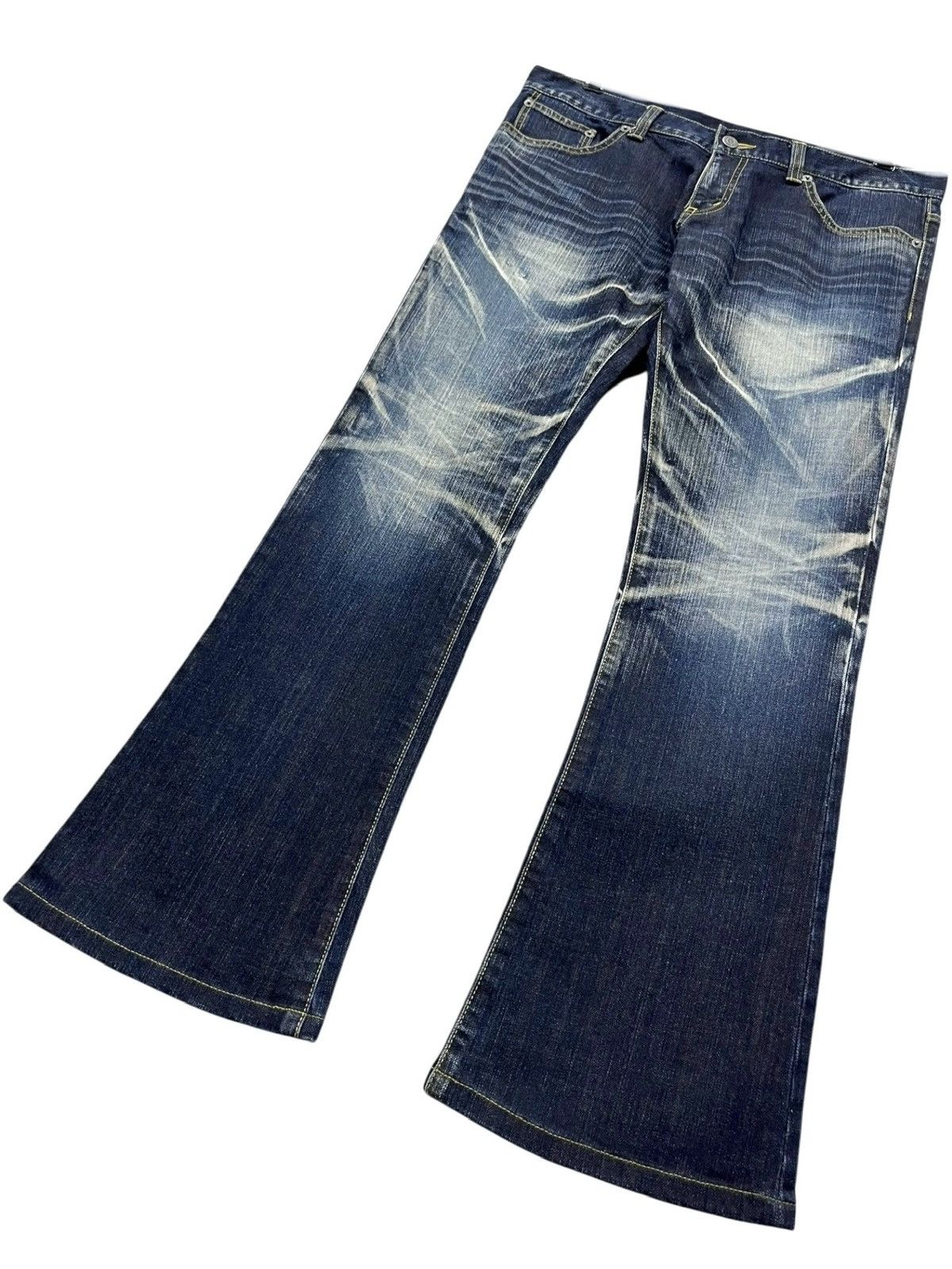 Tornado Mart TORNADO MART Blue Gemstone Inclusions Whiskers Punk Flare🔥 Size US 32 / EU 48 - 3 Thumbnail