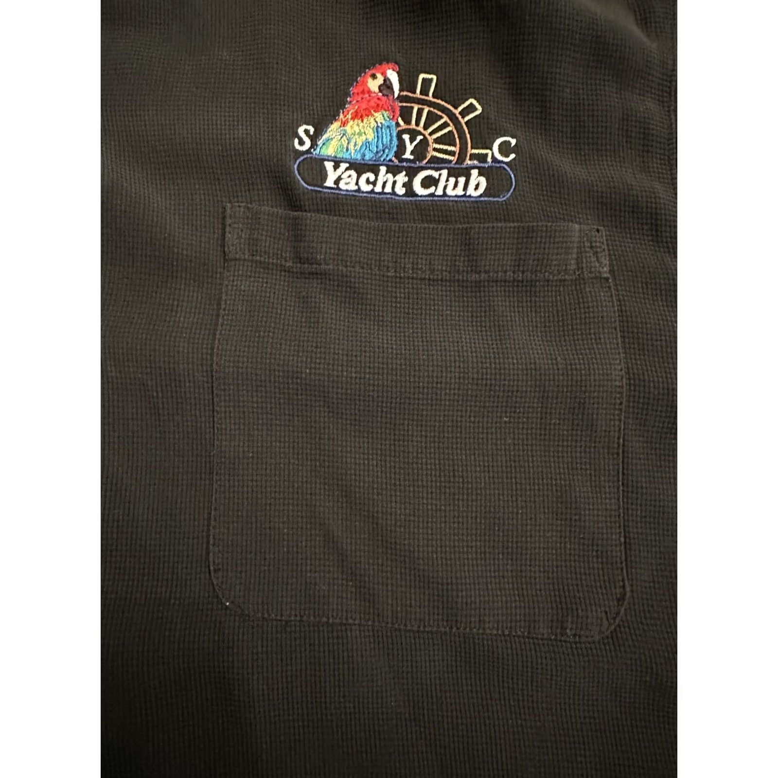 Port Authority SYC Yacht Club Button Up Black T-Shirt Large Parrot Boating Yachting Mens L Port Authority Button-Up Short Sleeve Black Yacht Club Shirt Size US L / EU 52-54 / 3 - 2 Thumbnail
