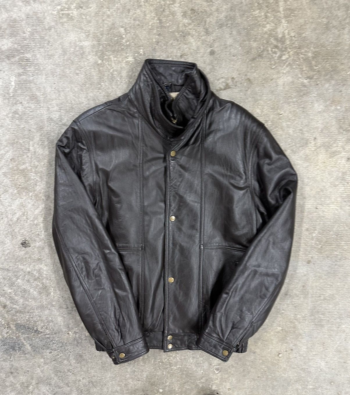 Vintage 90s Chaps Ralph Lauren Brown Leather Jacket