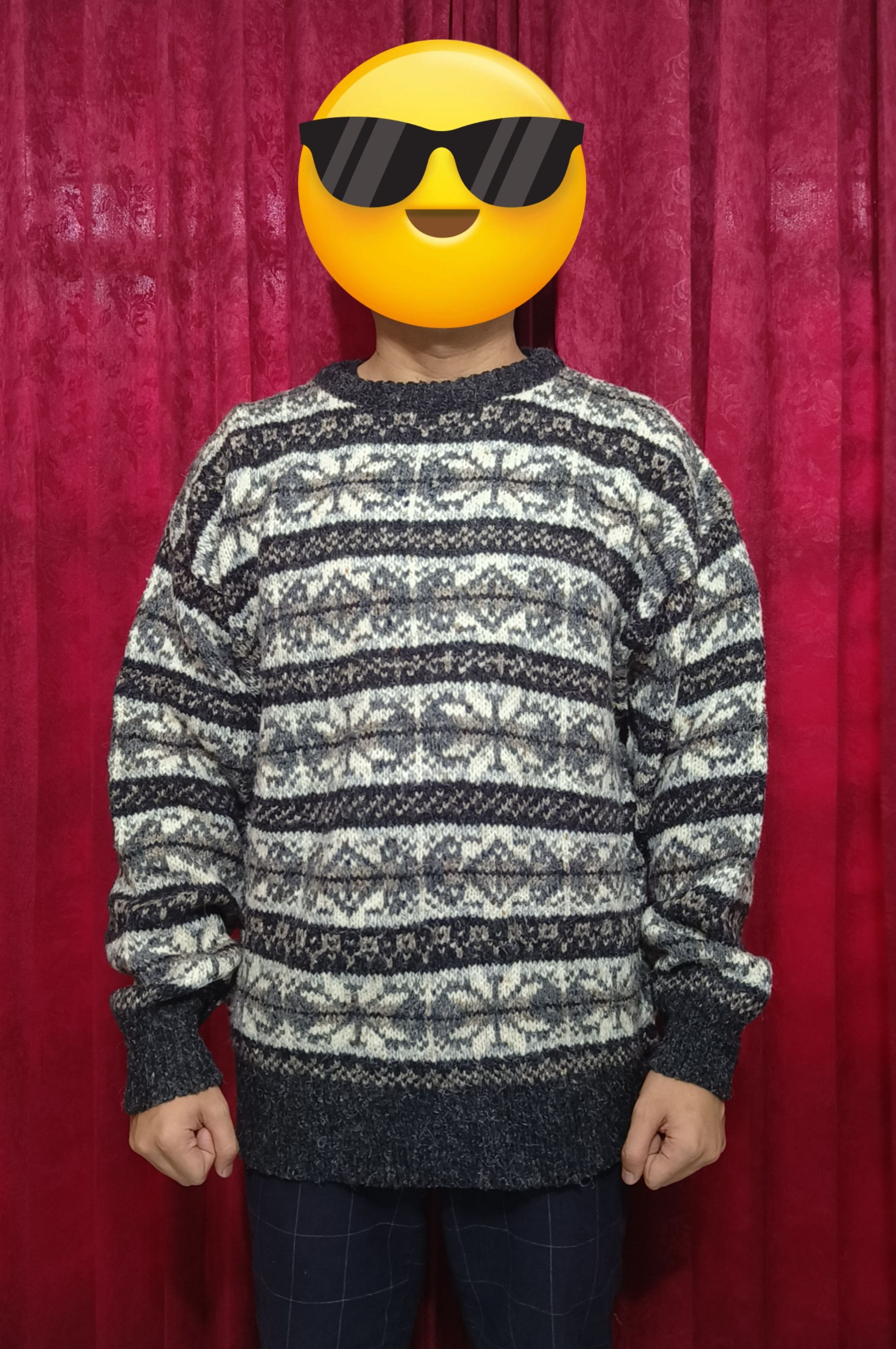 Other Vintage 80s CHRISTOPHER HAYES Ethnic Motifs Knit Sweater Size US L / EU 52-54 / 3 - 8 Thumbnail