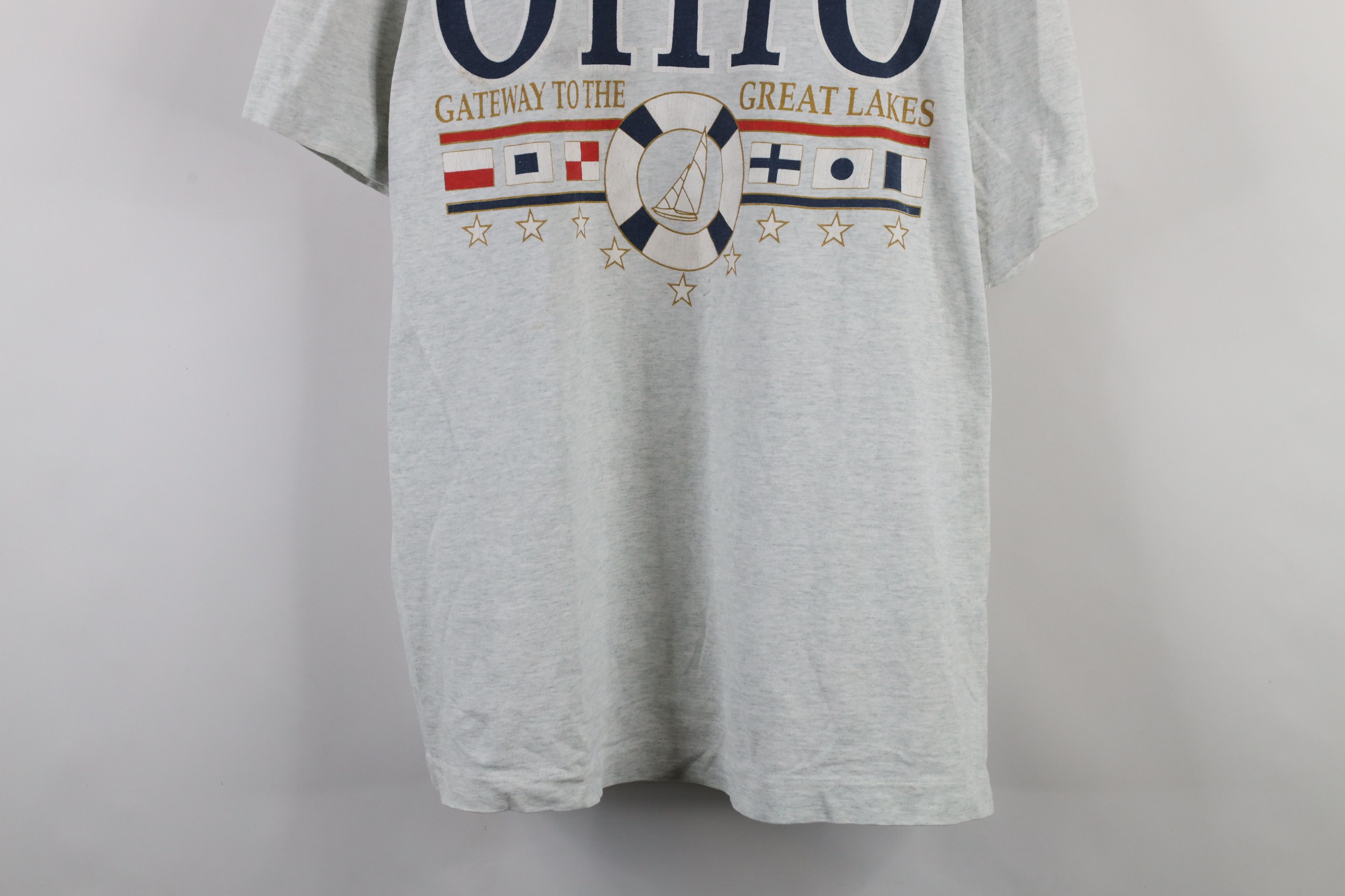 Vintage Vintage 90s Streetwear Ohio Sailing Flags T-Shirt Gray USA Size US XL / EU 56 / 4 - 3 Thumbnail