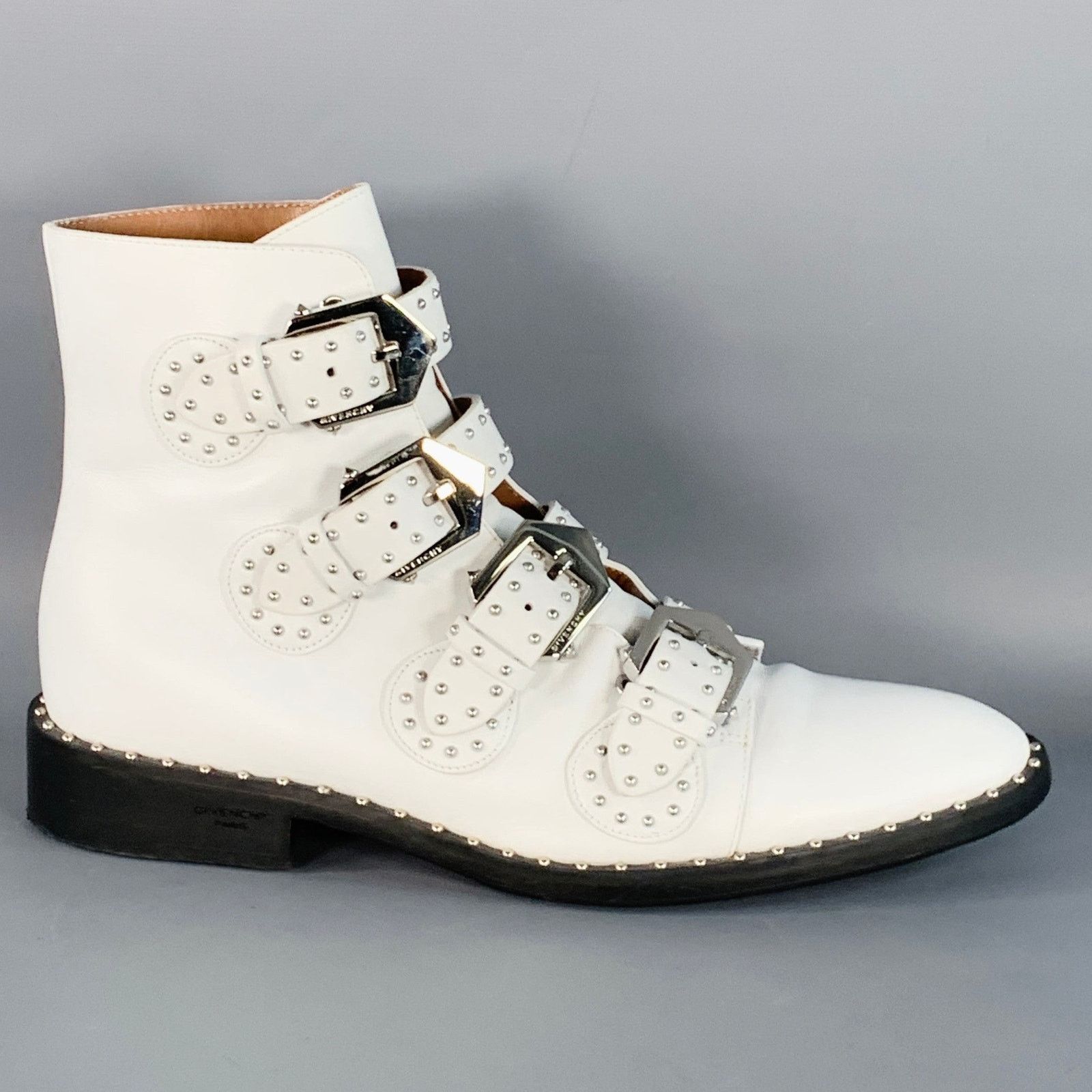 Givenchy GIVENCHY Size 9 White Studded Belted Ankle Boots Size US 9 / IT 39 - 2 Thumbnail