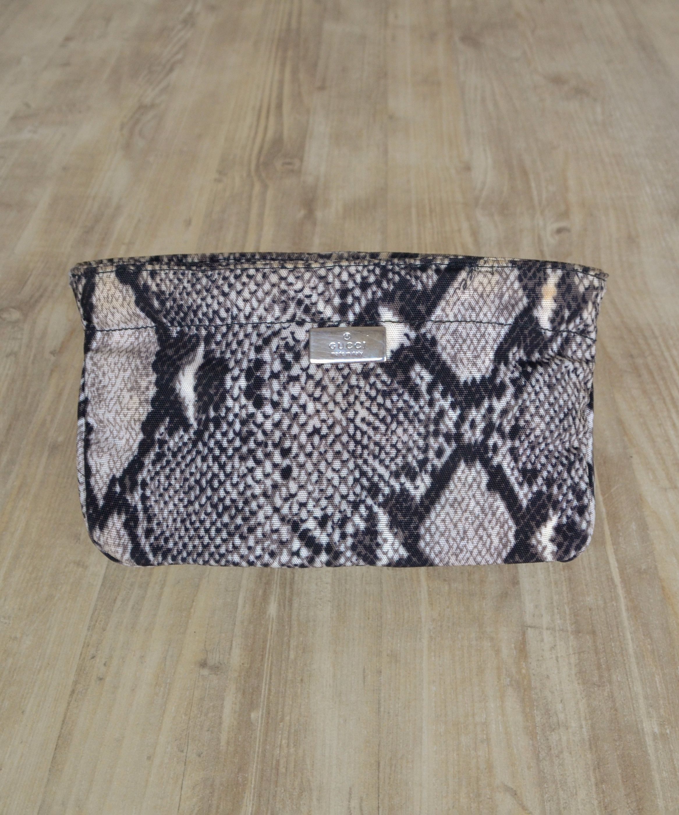 Gucci GUCCI Pouch Bag Clutch Cosmetic Zip Mini Print Snake Size ONE SIZE - 14 Thumbnail