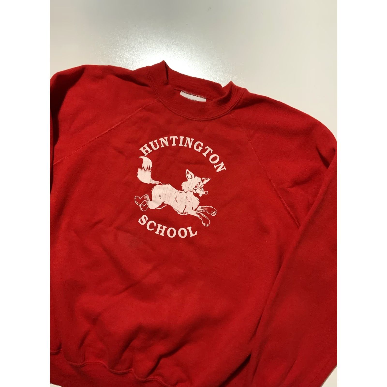 Vintage VINTAGE Bassett Walker Huntington School Fox 50/50 Crewneck Sweatshirt XL Men Red 80s Sz.XL Size US XL / EU 56 / 4 - 3 Thumbnail