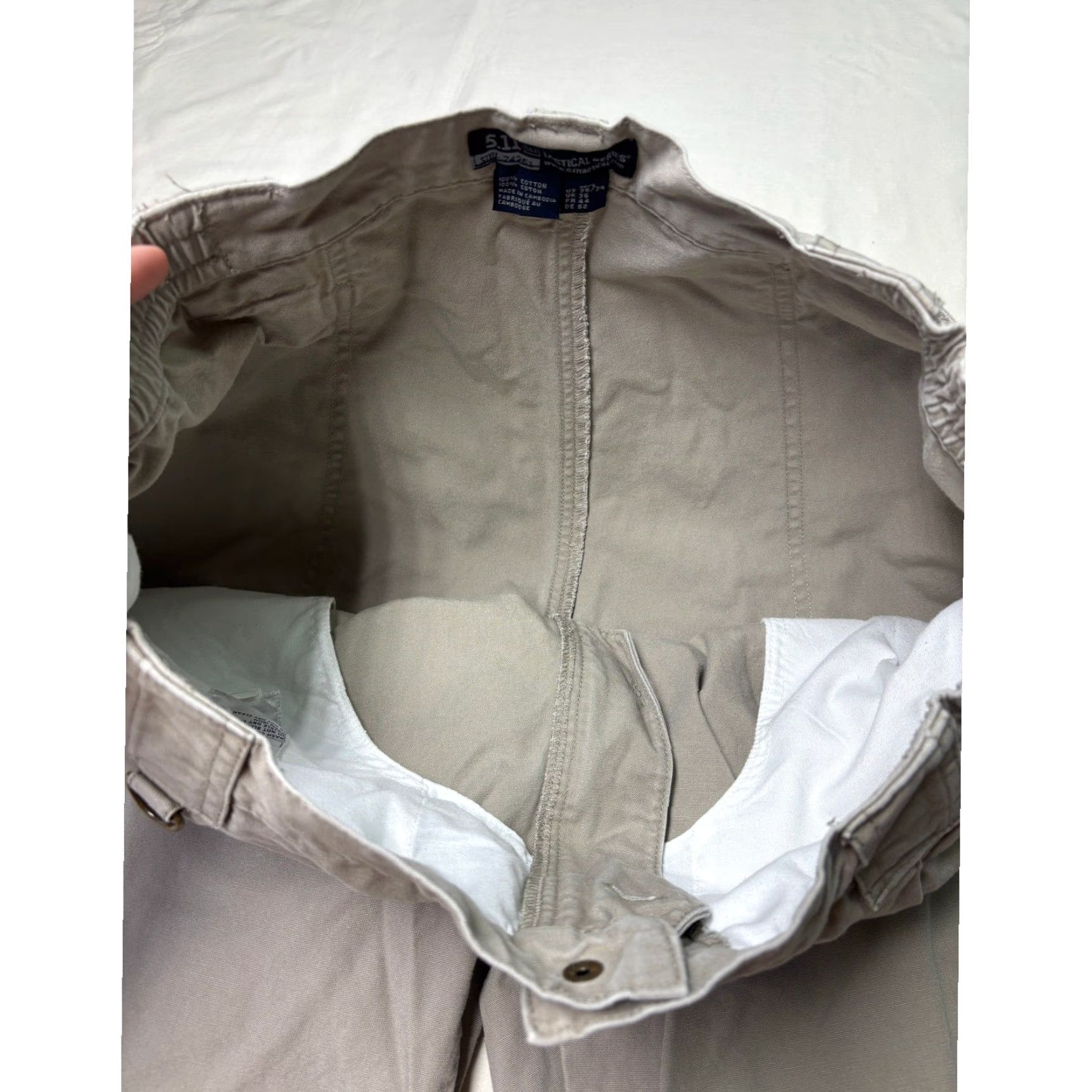 Vintage 5.11 Tactical Series Pants Mens 36x32 Khaki Cargo 100% Cotton Style 74251 Tan Beige Cargo Pocket Workwear Mil Spec Casual Mens Size US 36 / EU 52 - 5 Thumbnail