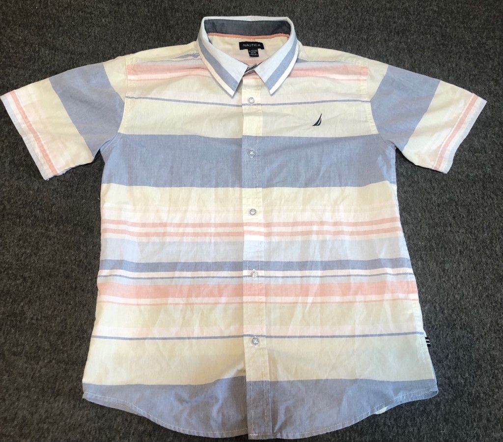 Nautica Nautica youth xl dress shirt button up short sleeve Size US XL / EU 56 / 4 - 1 Thumbnail