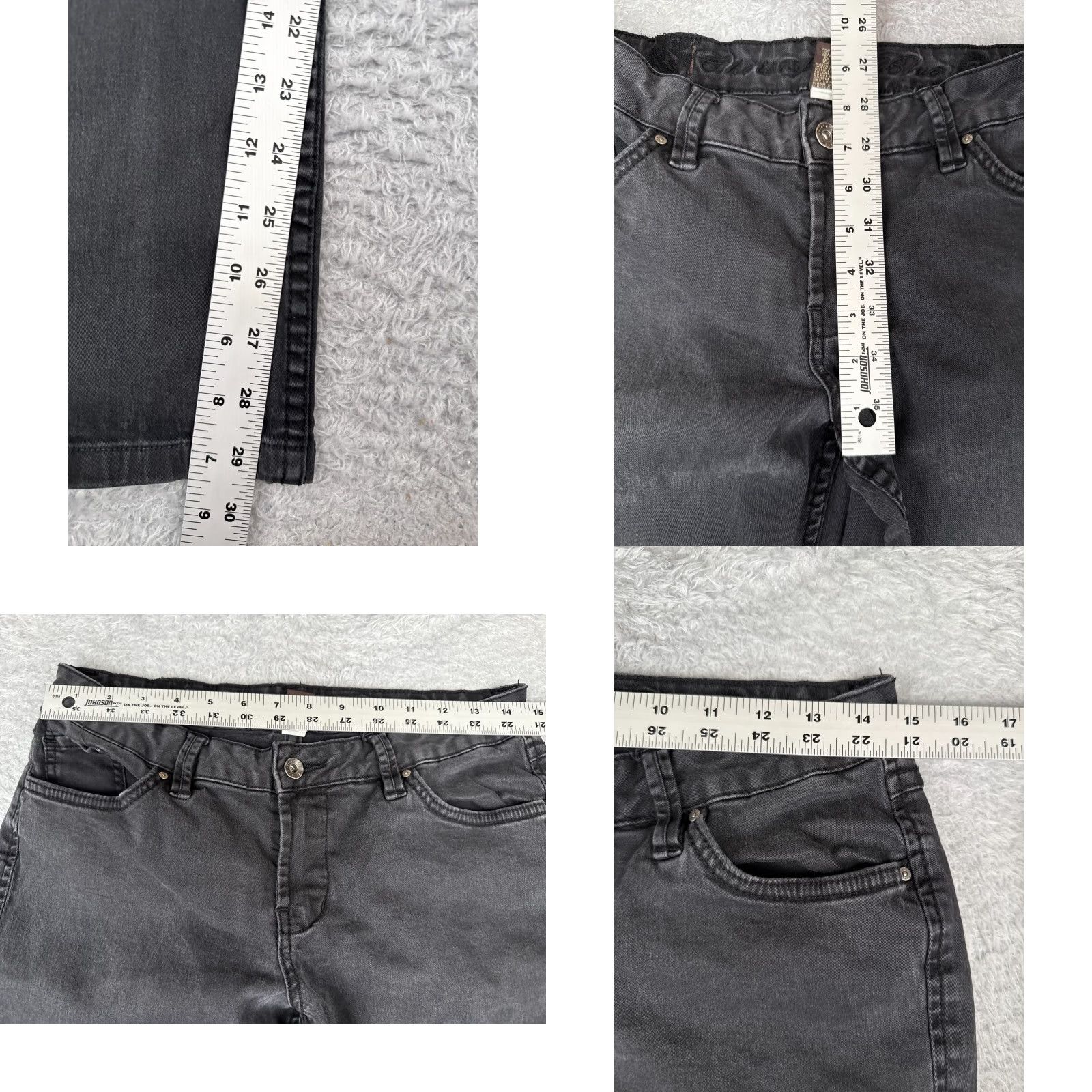 Denime VINTAGE Christopher Blue Jeans Women 10 Flared Denim Pants Black Cotton Blend Stretch Inseam 30 in Size 32" / US 10 / IT 46 - 8 Thumbnail