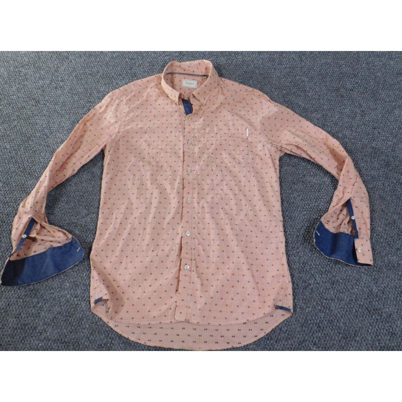 Vintage 7 diamonds Mens Shirt Small Orange Geometric Striped City Button Up Casual Size US S / EU 44-46 / 1 - 4 Thumbnail