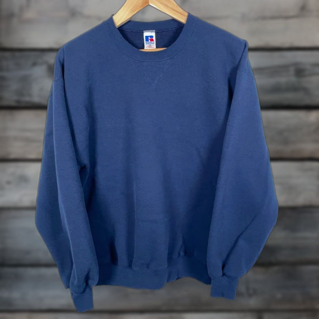 Russell Athletic Russell Athletic Y2K Sweatshirt Adult XL Dark Blue Blank Solid Crewneck 50/50 Size US XL / EU 56 / 4 - 1 Thumbnail