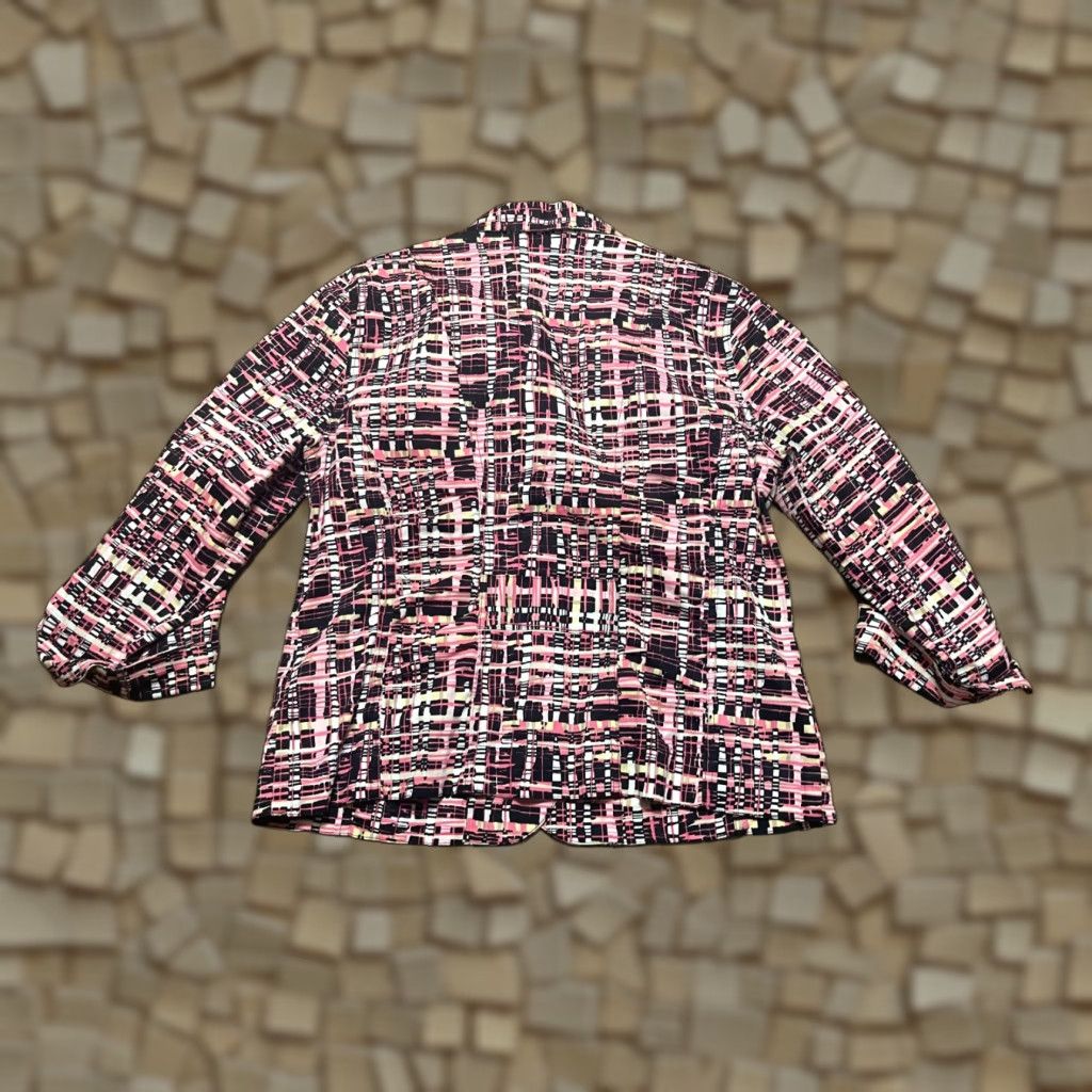 Vintage Christopher & Banks Blazer Women's Medium Pink White Black Button Up Size M / US 6-8 / IT 42-44 - 1 Thumbnail