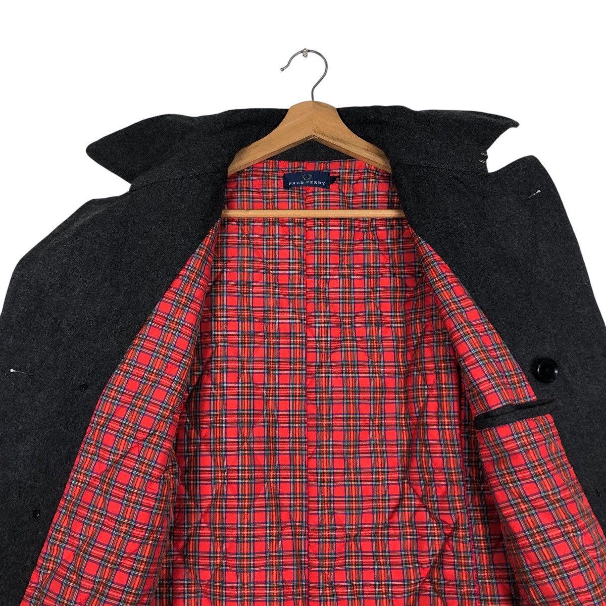 Fred Perry 📌Vintage Wool Biker Jacket Fred Perry Blanket Tartan Lining Size US L / EU 52-54 / 3 - 15 Thumbnail