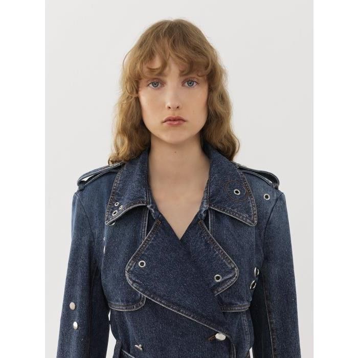 Chloe o1loc1c10425 Coat Faded Denim in Blue Size M / US 6-8 / IT 42-44 - 2 Thumbnail