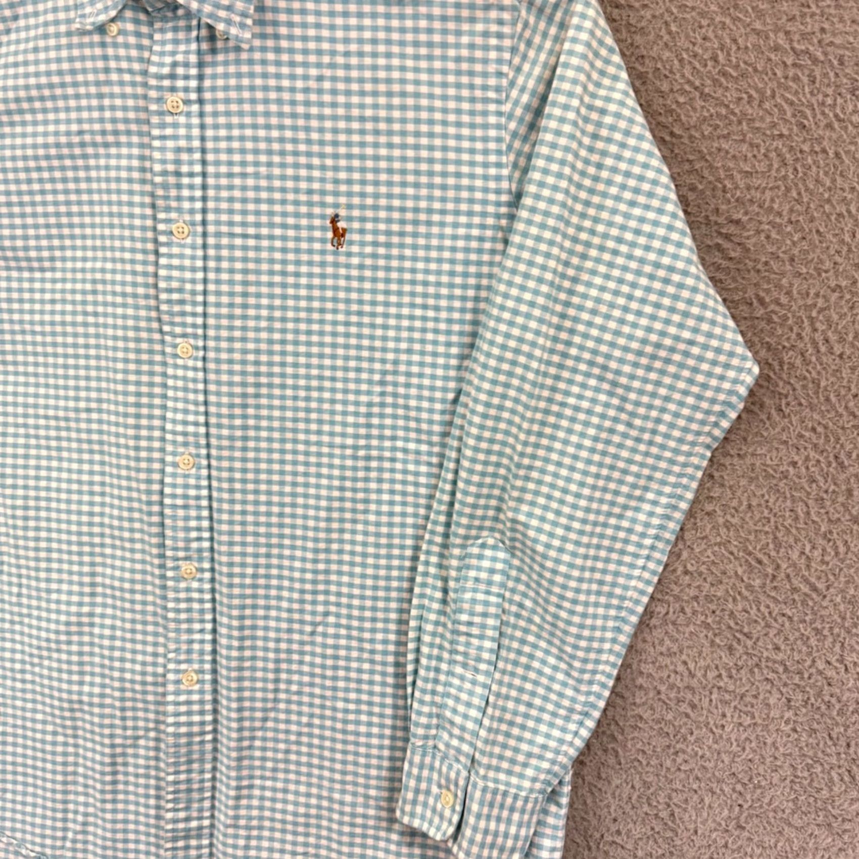 Polo Ralph Lauren Polo Ralph Lauren Shirt Mens Large Blue Classic Fit Button Check Pony Preppy Size US L / EU 52-54 / 3 - 6 Thumbnail