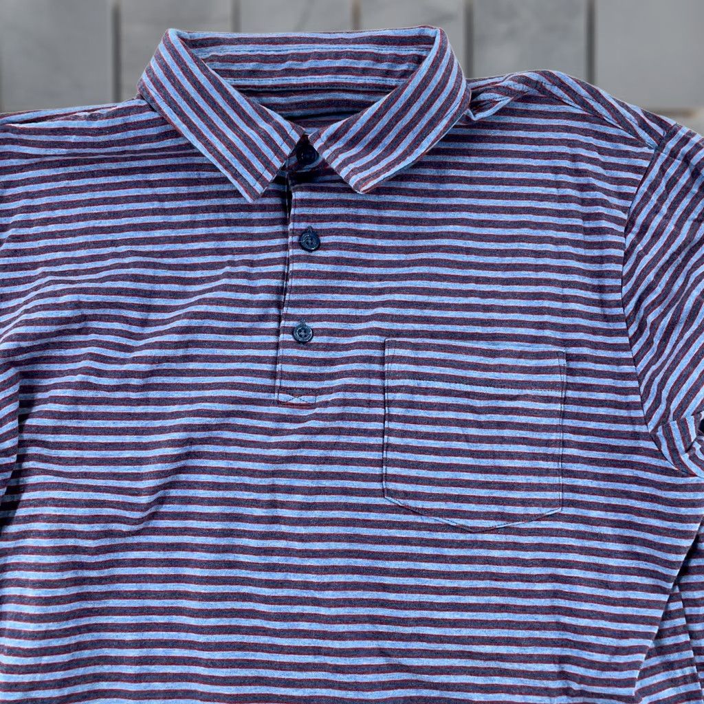 Patagonia Patagonia Polo Shirt Mens S Blue Red Striped Short Sleeve Collared Shirt Polo Knit 100% Cotton Casual Outdoor M Machine Washable Size US S / EU 44-46 / 1 - 1 Thumbnail