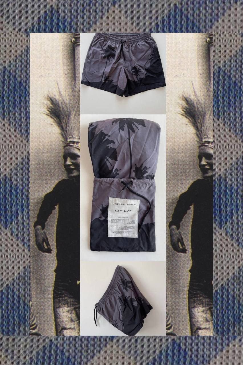 Dries Van Noten Dries Van Noten x Len Lye grey palm tree shorts Size US 30 / EU 46 - 1 Thumbnail